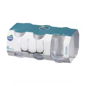 VASO VIDRIO DUBAI 350ml PACK X6  18X7 cm