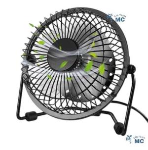 VENTILADOR MINI ESCRI ALUMINIO NEGRO 10cm USB 4K
